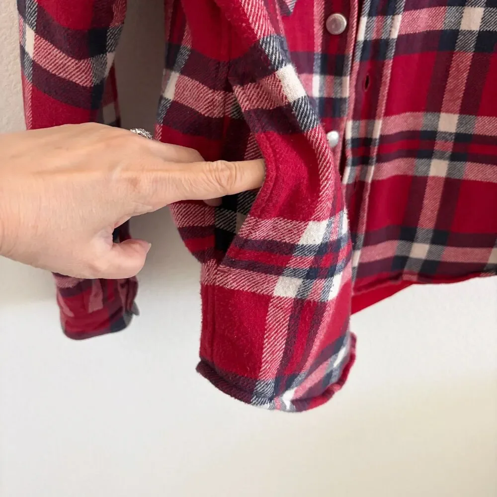Supreme Plaid Quilted Shirt Jacket Red Flannel Men’s M Streetwear Box Logo